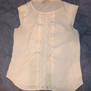 Cream lace Loft Sleeveless blouse